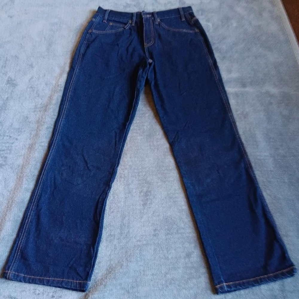 Mens Dark Blue Denim Work Wear Jeans 32 X 32 Rugged Cotton Mission Ridge Utility